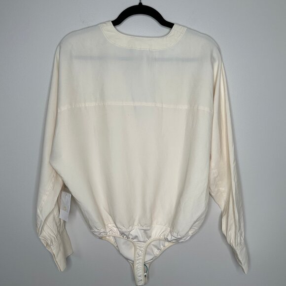 Good American Women's Utility Wrap Bodysuit Top Ivory Color Size 3 (Large) NWT - Picture 5 of 11